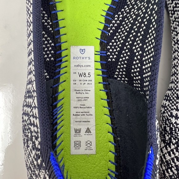 Rothy’s The Point Navy Blue Houndstooth Ballet Flat Women’s Size 8.5 - Picture 6 of 7